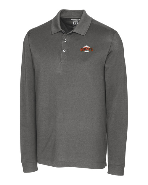 Men's Cutter & Buck White/Gray San Francisco Giants Big Tall Pike Eco Symmetry Print Stretch Recycled Polo