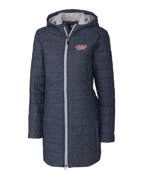 Minnesota Twins Cooperstown Cutter & Buck Rainier PrimaLoft®  Womens Eco Insulated Hooded Long Coat