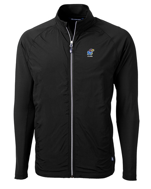 Kansas Jayhawks Alumni Cutter & Buck Adapt Eco Knit Hybrid Recycled Mens Full Zip Jacket