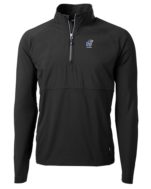 Kansas Jayhawks Alumni Cutter & Buck Adapt Eco Knit Hybrid Recycled Mens Quarter Zip