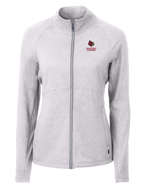 Women's Cutter & Buck Gray Louisville Cardinals Charter Eco Recycled Full-Zip Jacket Size: Large