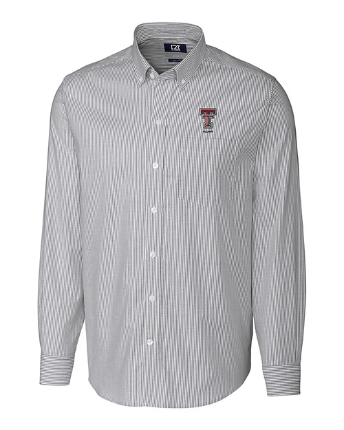 Texas Tech Red Raiders Alumni Cutter & Buck Stretch Oxford Stripe Mens Long Sleeve Dress Shirt