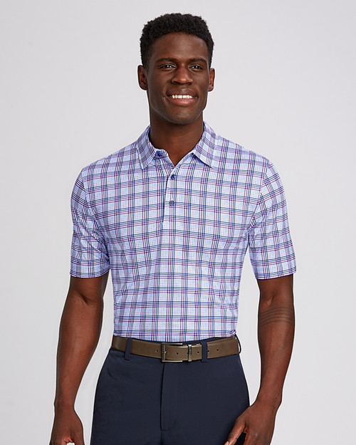 Los Angeles Dodgers Cutter & Buck Big & Tall Pike Eco Tonal Geo Print  Stretch Recycled Polo - Royal