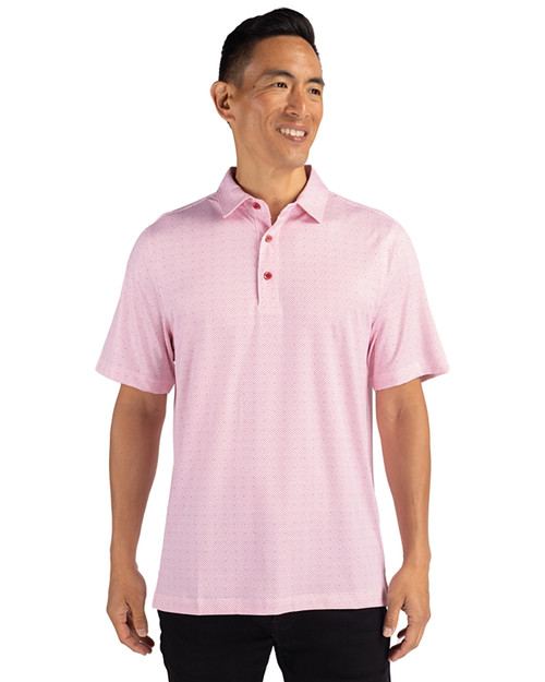 Toronto Blue Jays Cutter & Buck Big & Tall Pike Eco Tonal Geo Print Stretch  Recycled Polo - Gray