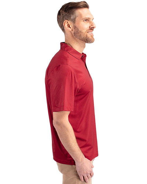 New England Patriots Cutter & Buck Pike Eco Tonal Geo Print Stretch Recycled Mens Big & Tall Polo