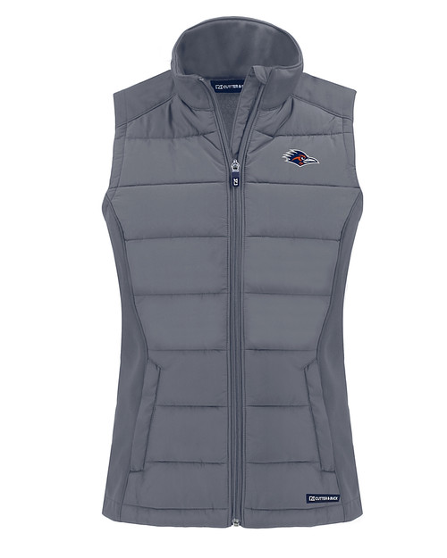 UTSA Roadrunners Cutter & Buck Evoke Hybrid Softshell Recycled Womens Full Zip Vest