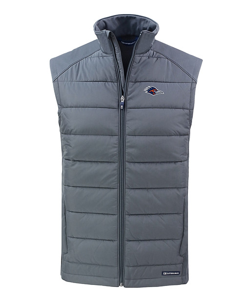 UTSA Roadrunners Cutter & Buck Evoke Hybrid Softshell Recycled Mens Full Zip Vest