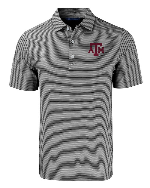 Texas A&M Aggies Cutter & Buck Forge Eco Double Stripe Stretch Recycled Mens Big &Tall Polo