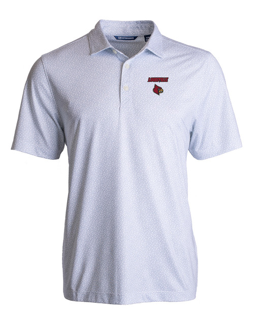 Men's Cutter & Buck Black Louisville Cardinals Alumni Logo Pike Banner  Print Stretch Polo