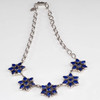 Turquoise Jewelry Lapis Flower Necklace -JSLF 