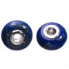 Beads Lapis & Sterling Silver Bead- 2 pc-9x14mm LPS14e 