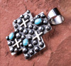 Turquoise Jewelry Sterling Silver & Campitos Turquoise Cross CTC1b 