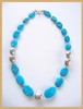  Sleeping Beauty  Necklace w/ SS Nugget Beads SBN2a 