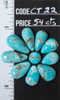 Turquoise Cabochons Natural Campitos Turquoise  Set- 54cts   CT-22 