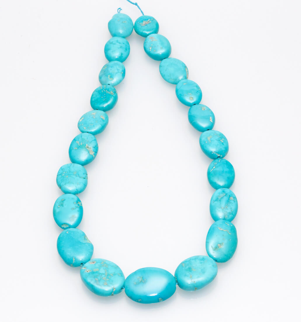  Sleeping Beauty Turquoise Flat Ovals - SBFL33b 