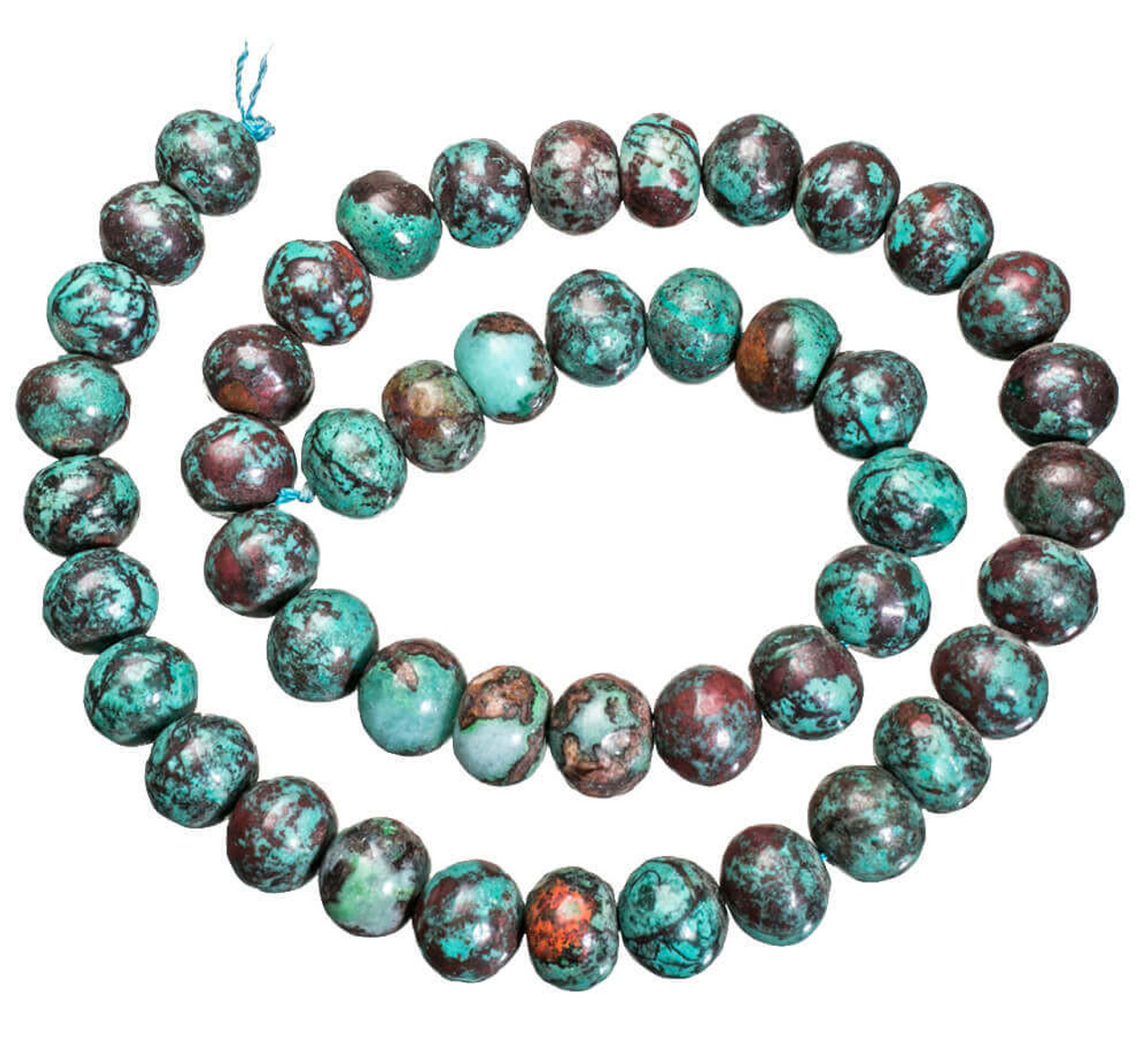 Beads Silicated Chrysocolla - 10mm Rondell SC1 