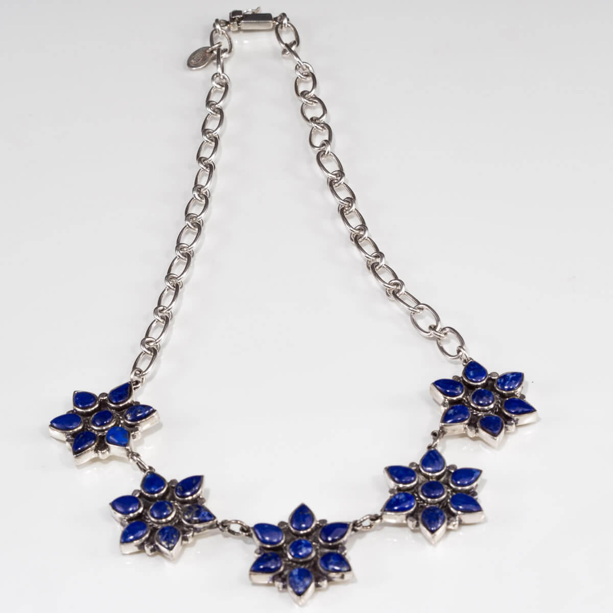 Turquoise Jewelry Lapis Flower Necklace -JSLF 