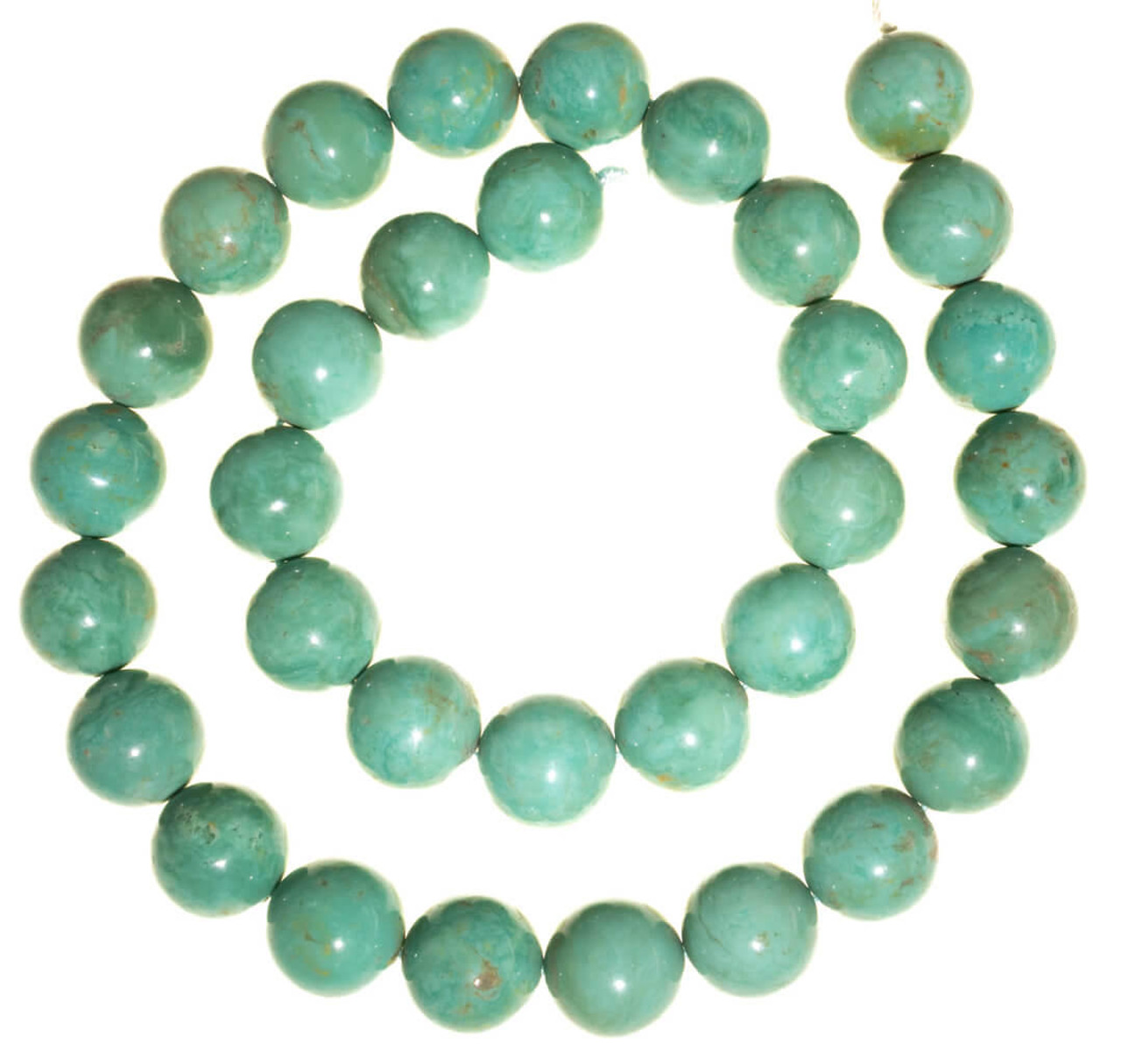 Turquoise Beads Sonoran Green (Turquoise)Mexico 12mm Rounds  SGR12a 