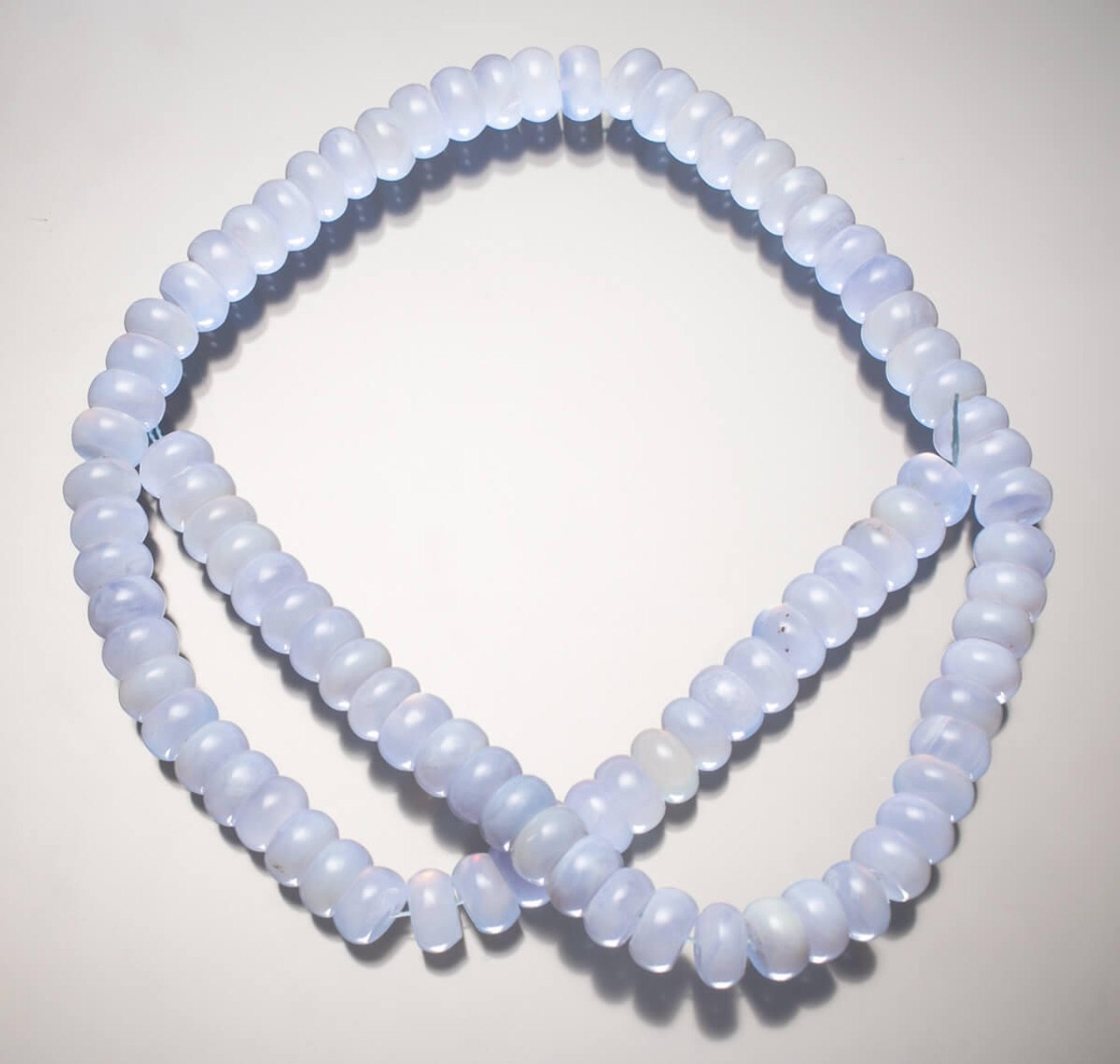 Beads Blue Chalcedony(Malawi,Africa)8mm Rondell BC8d 