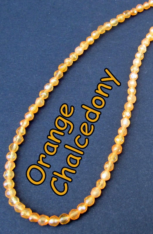  Orange Chalcedony- 4mm Faceted Rounds OCF4 