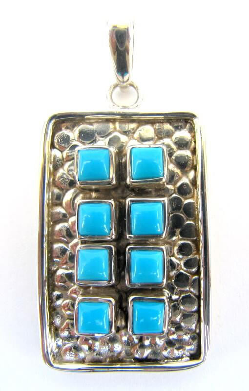 Sleeping Beauty Turquoise Sleeping Beauty & Sterling Silver Pendant   SBP1a 