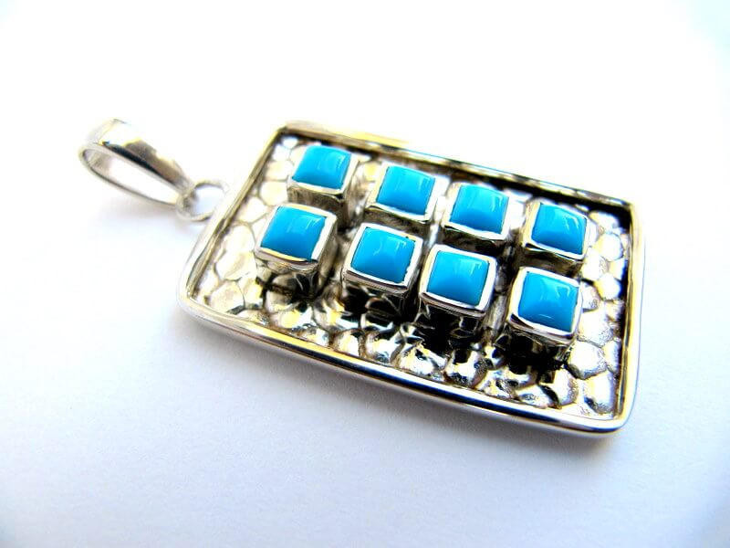 Sleeping Beauty Turquoise Sleeping Beauty & Sterling Silver Pendant   SBP1a 