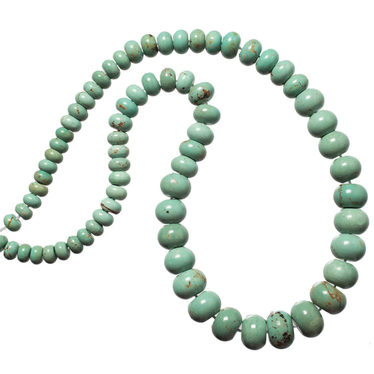 Beads Baja Turquoise- 6-12mm Graduated Rondell  BTG1a 