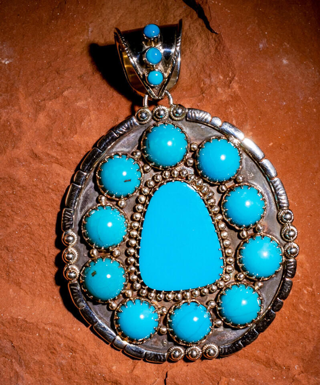  Sleeping Beauty Turquoise & SS Pendant   SBP1e 