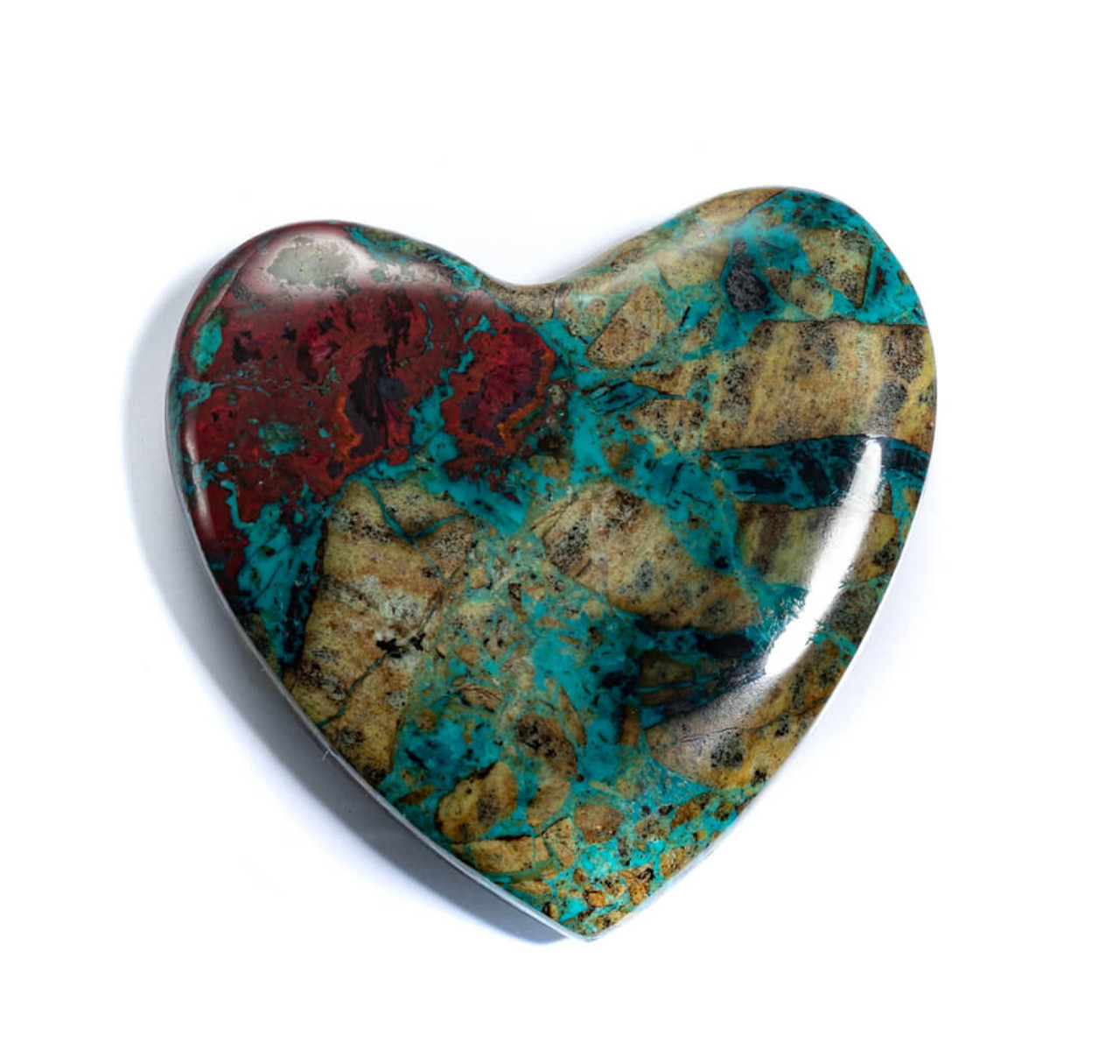 Hearts Chrysocolla-Cuprite Heart-Ray Mine-Arizona-50x50x7mm-CNH11 