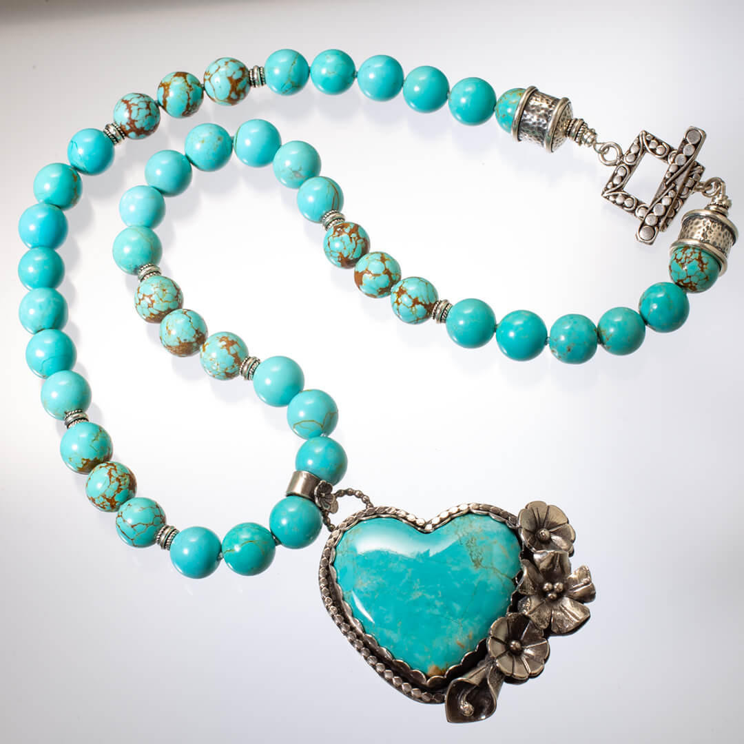 Number Eight Turquoise Necklace & Heart Pendant - N8TH