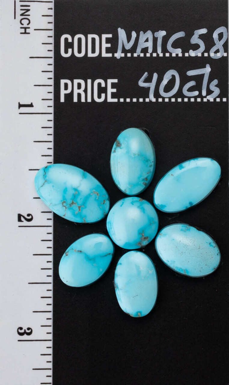 Cabochons Mina Maria Natural Turquoise Set-Sonora,Mexico  NATC58 