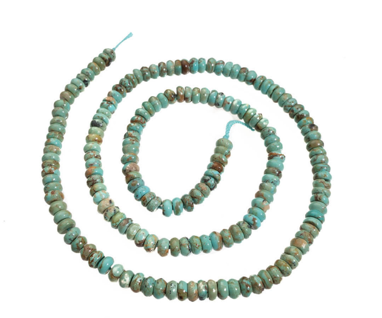 Turquoise Beads Baja Turquoise(Mexico) 4mm Rondell  BT3a1 