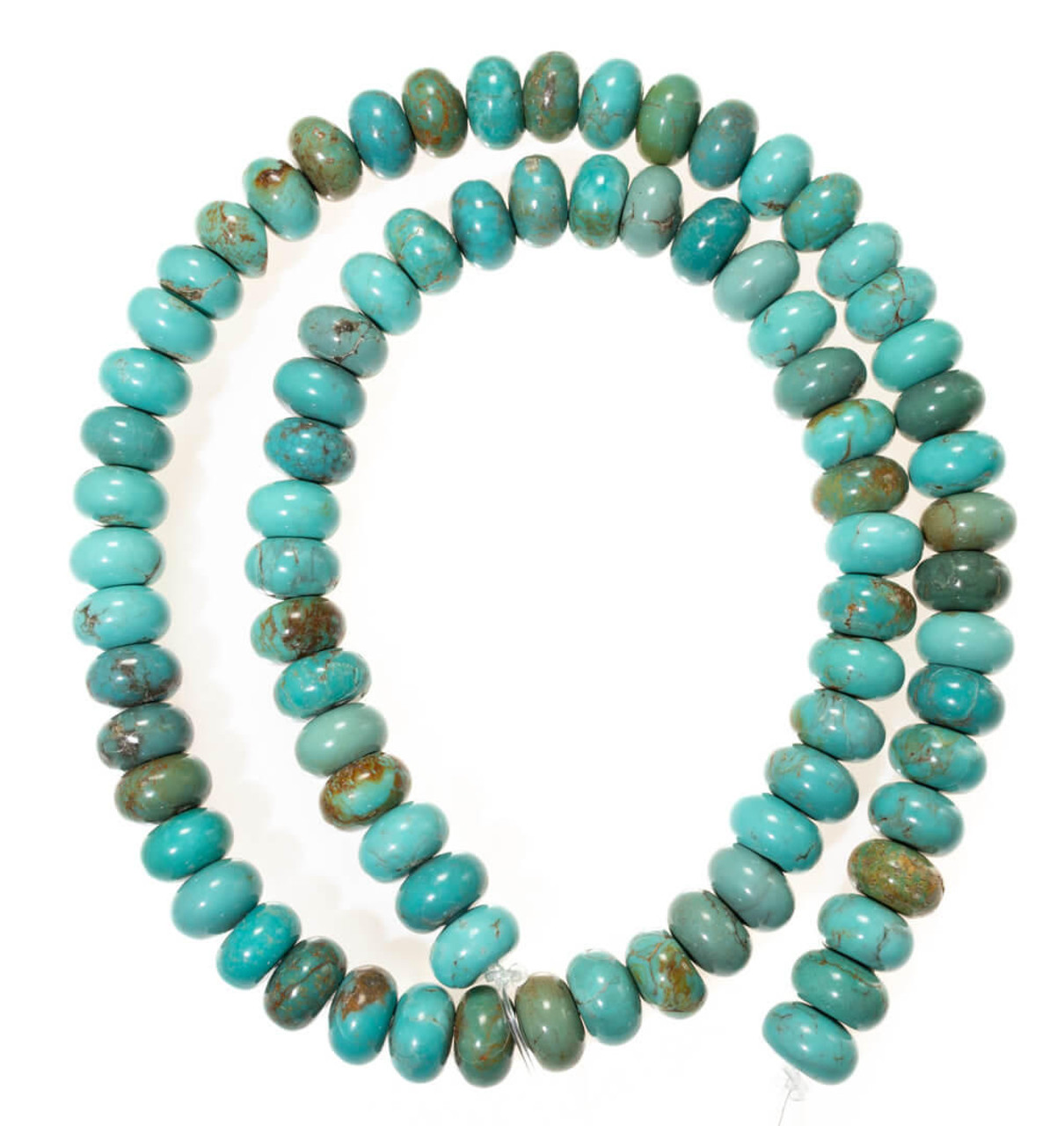 Turquoise Beads Chilean Turquoise 8mm Rondell  CHi2 