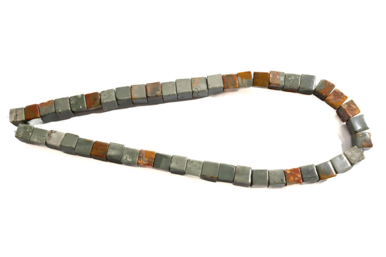 Beads Rocky Butte Jasper  (Oregon) 8.5mm Cube  RBGS5 