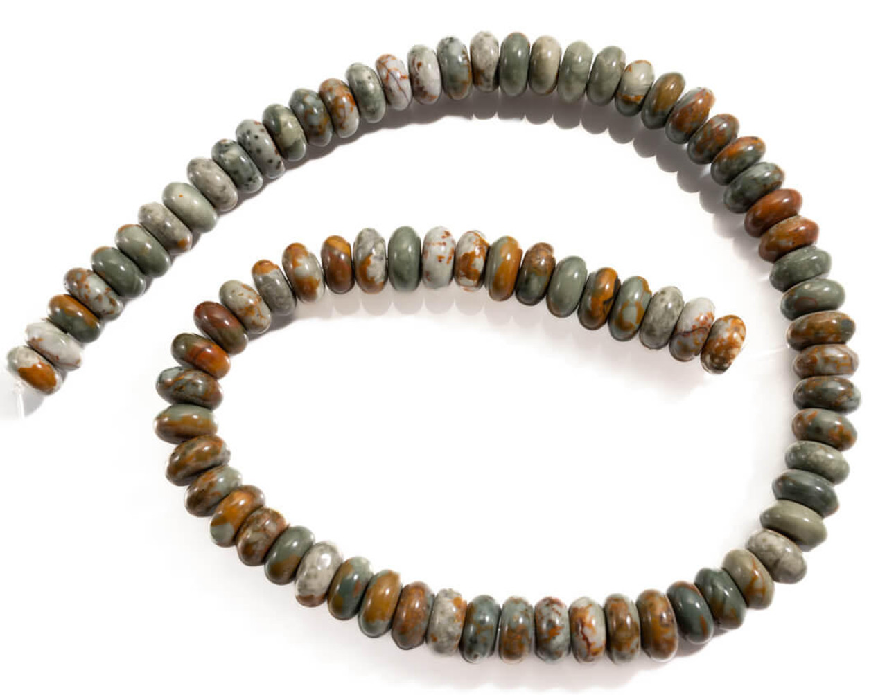 Beads Rocky Butte Jasper  (Oregon) 8mm Rondell  RBGR5 