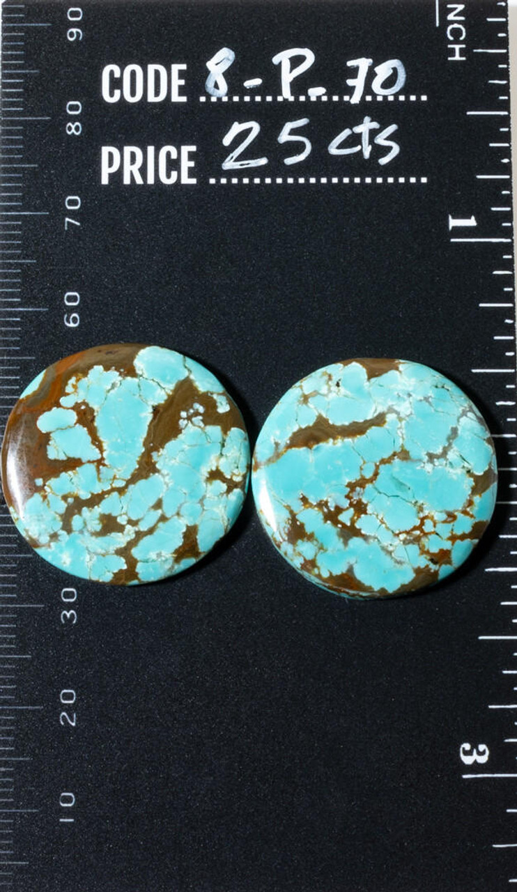 Turquoise Cabochons Number Eight Turquoise Nevada Set -25 cts   8-p-70 