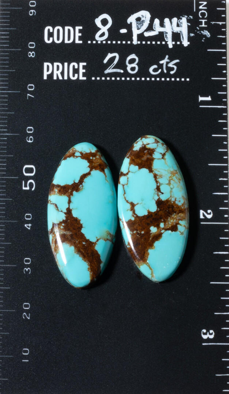 Turquoise Cabochons Number Eight Turquoise Nevada Set -28 cts   8-P-44 