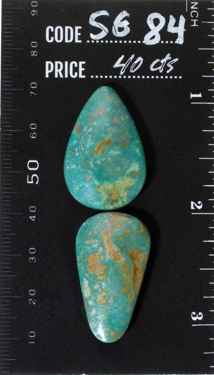 Turquoise Cabochons Sonoran Green Turquoise  Set SG-84 