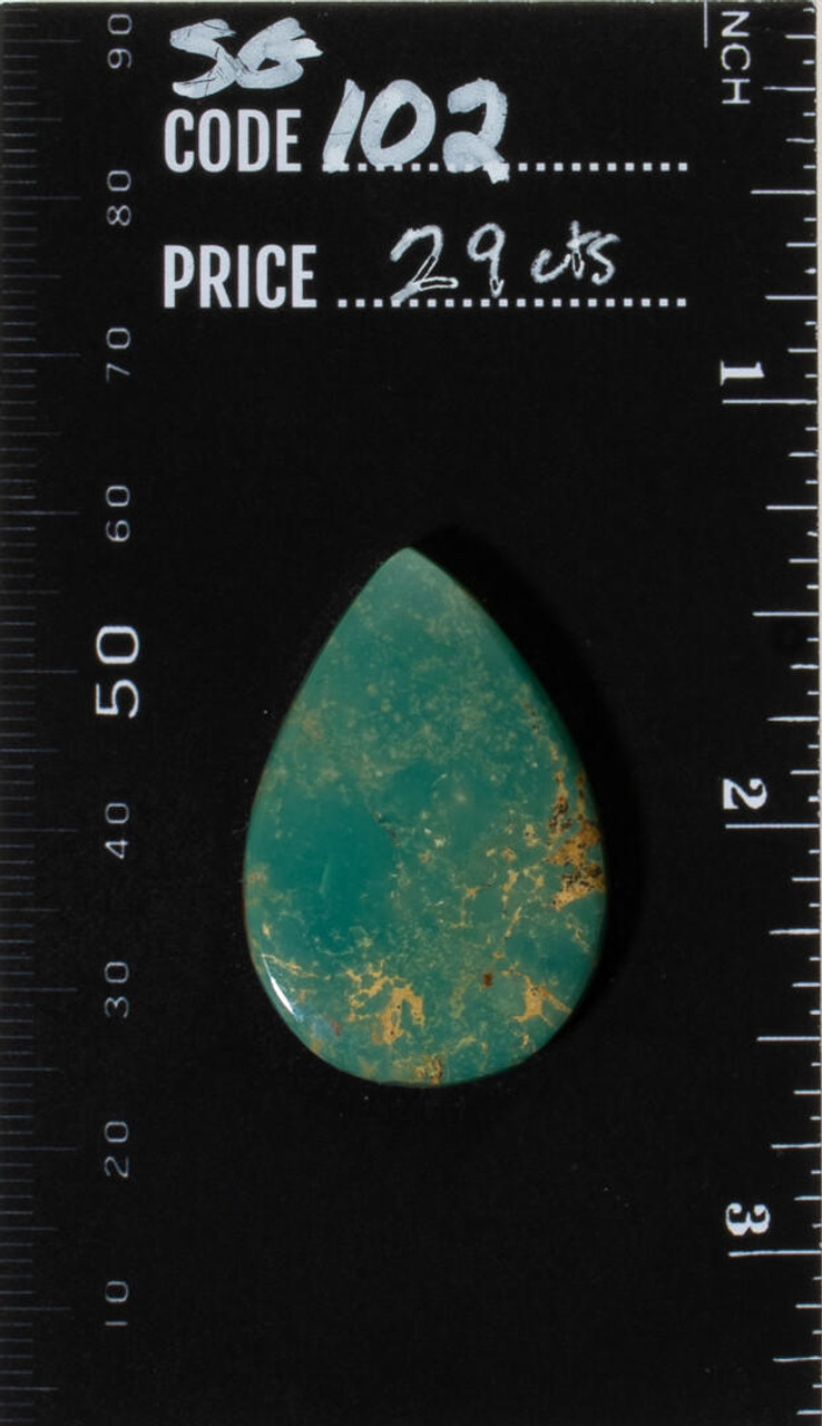 Turquoise Cabochons Sonoran Green Turquoise  22x33mm SG-102 