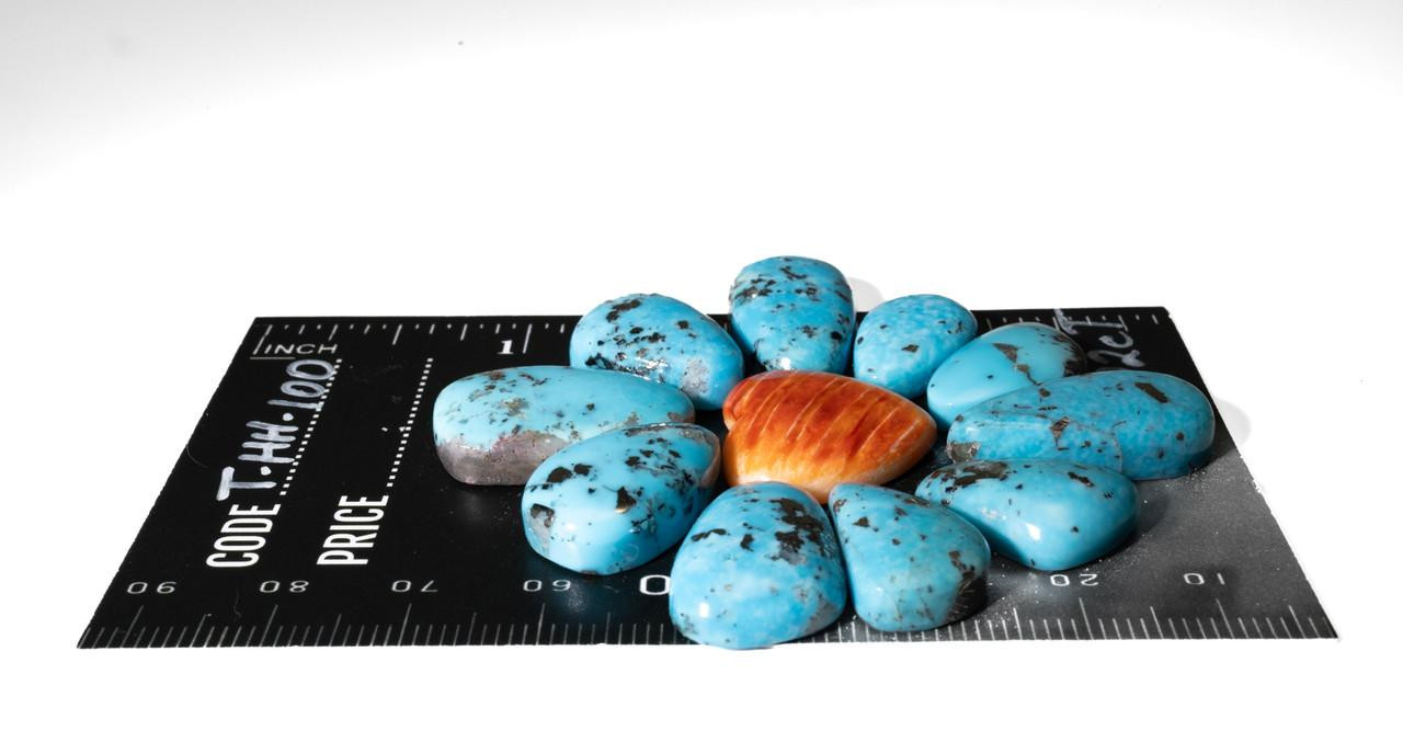 Turquoise Cabochons Persian Turquoise set  T-HH-100   102cts 