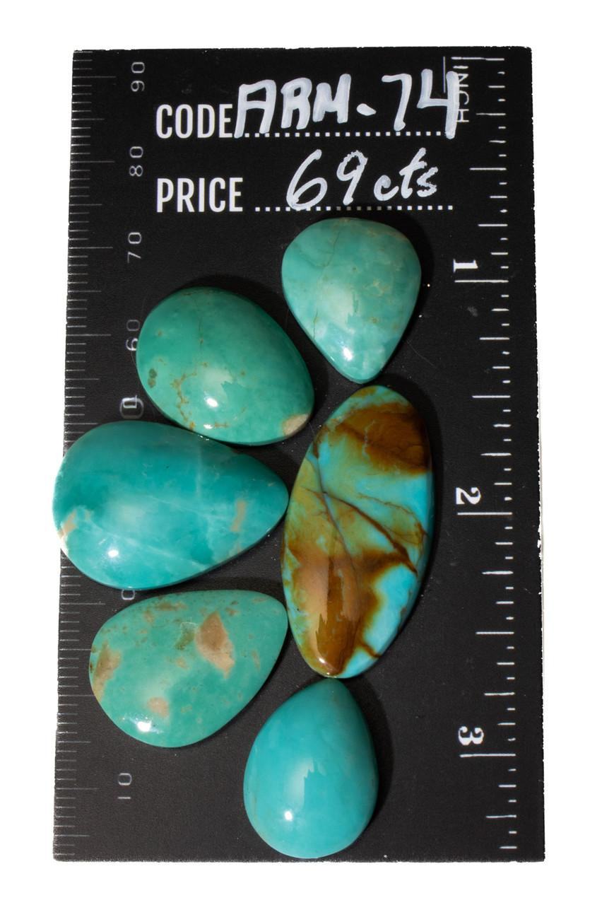 Turquoise Cabochons Armenian Turquoise set(Stabilized) ARM-74  69cts 