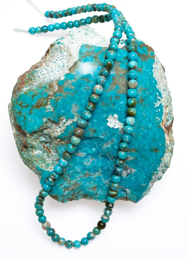  Sonoran Blue Turquoise(Mexico) 4mm Rounds SBR4b2 