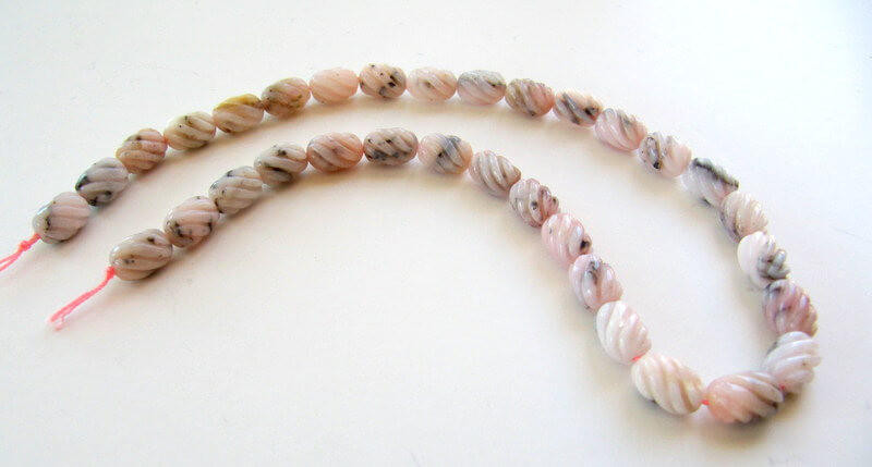  Pink Opal(Peru) Spiral  8x12mm POB10a 
