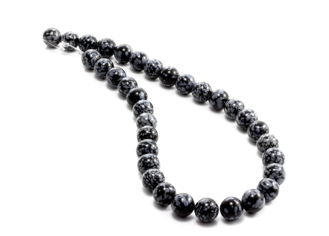 Beads Snowflake Obsidian (Utah) 12mm Rds SO12 