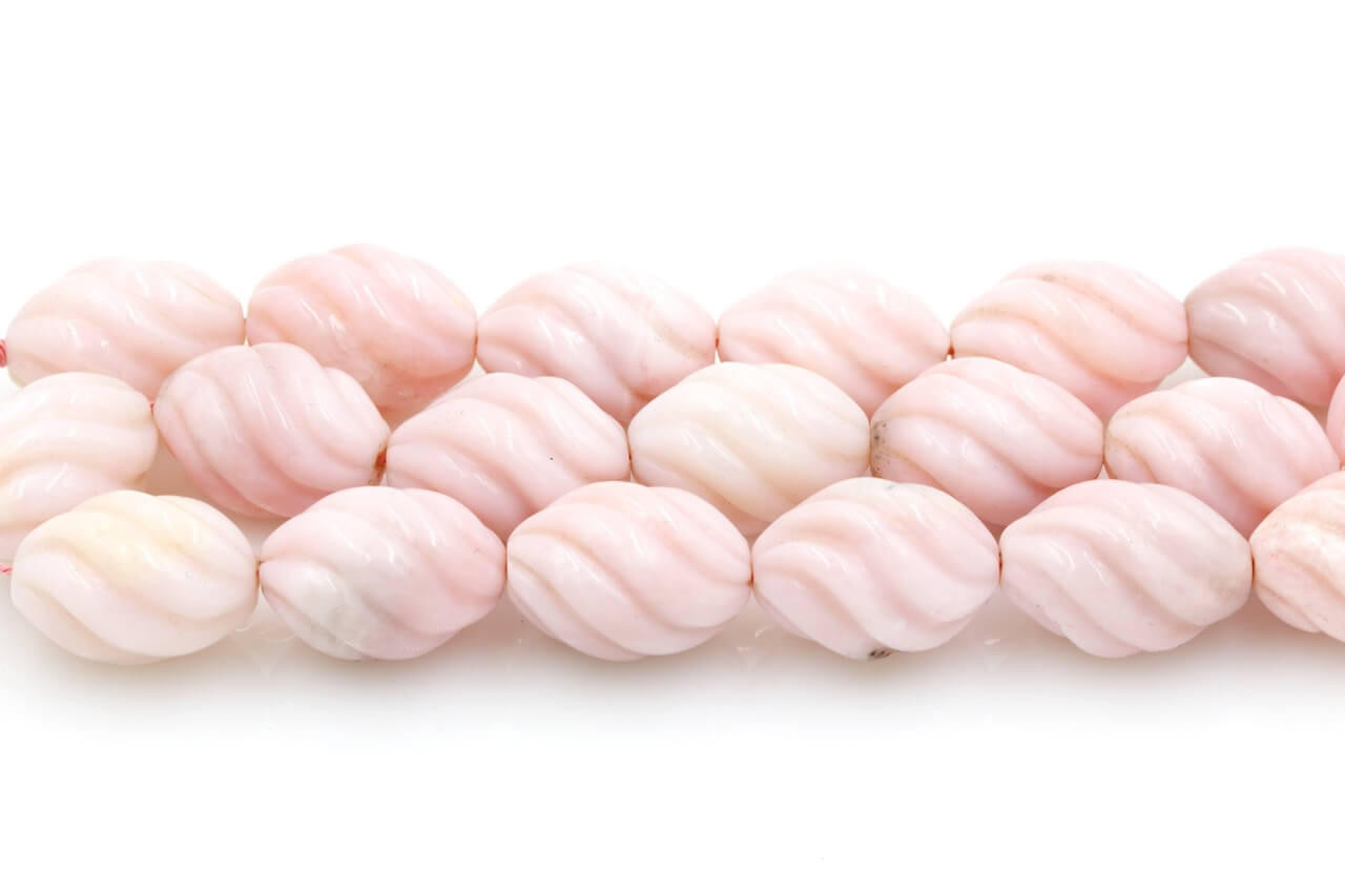 Beads Pink Opal(Peru) Spiral  20x15mm POS1b 