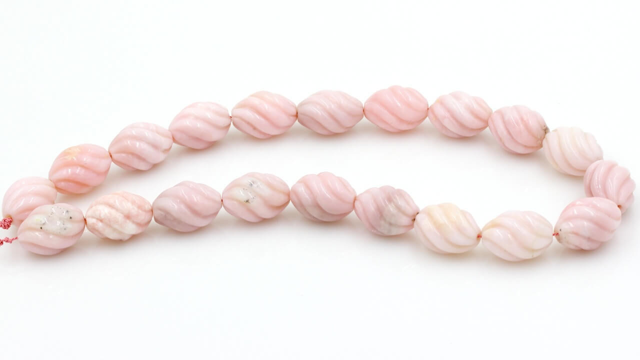 Beads Pink Opal(Peru) Spiral  20x15mm POS1b 