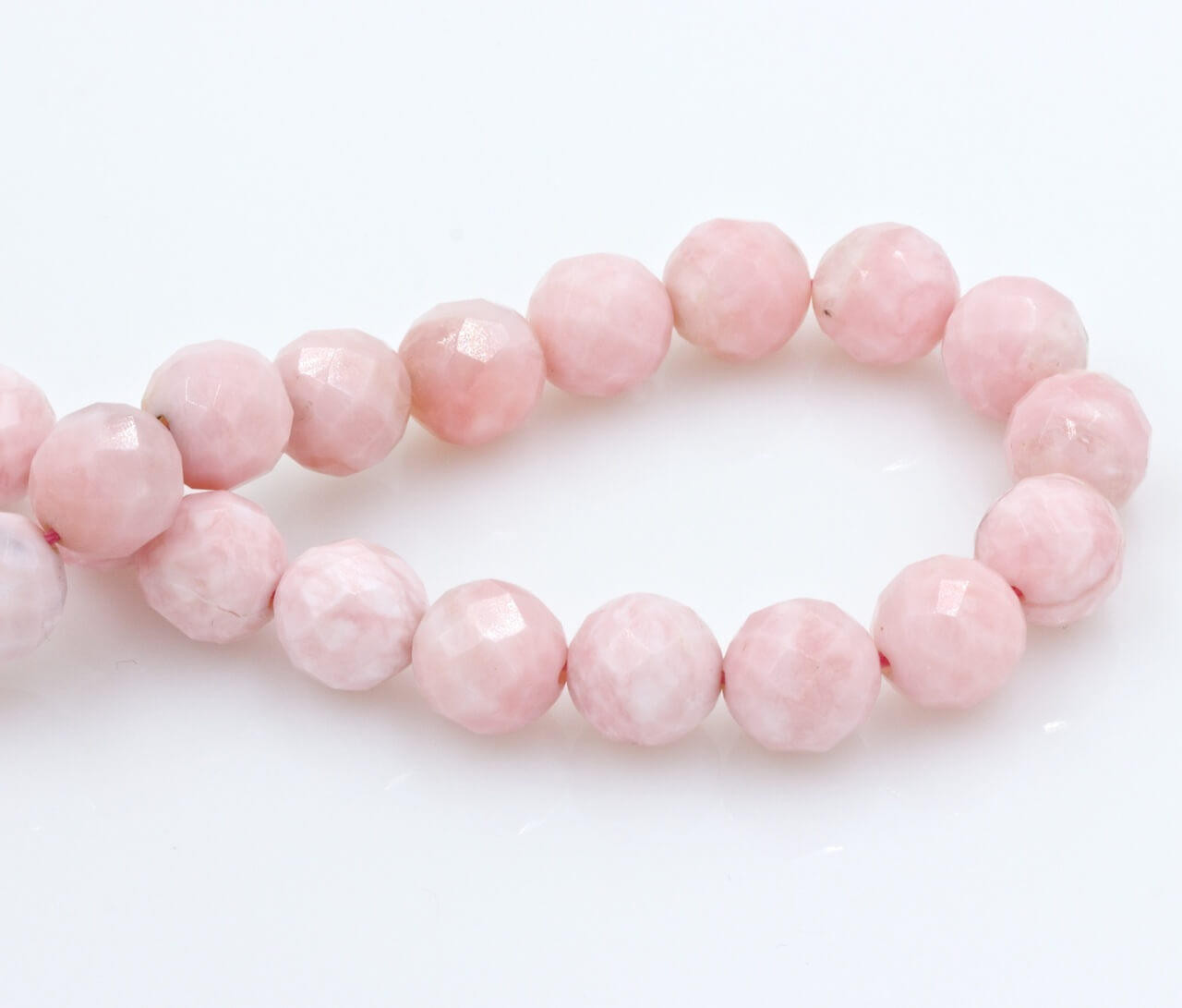Beads Pink Opal(Peru) 10mm Faceted Rounds POFR10 