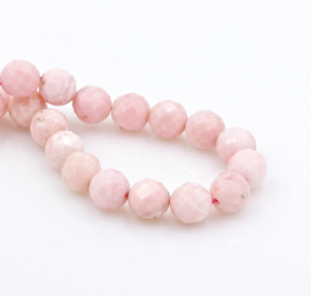 Beads Pink Opal(Peru) 10mm Faceted Rounds POFR10a 