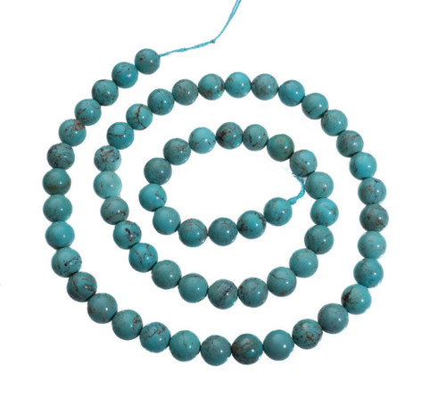 Turquoise Beads Baja Turquoise(Baja,California) 6mm Round  BTR6h 