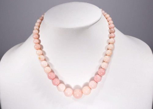Beads Pink Opal(Peru) Graduated Rounds (POGa) 